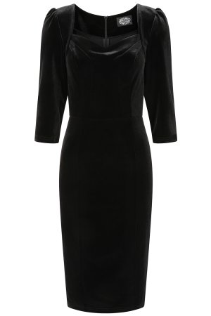 Lucy Black Velvet Wiggle Dress